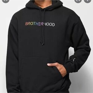 MOODSWINGS Brotherhood Black Hoodie Size M Nwot